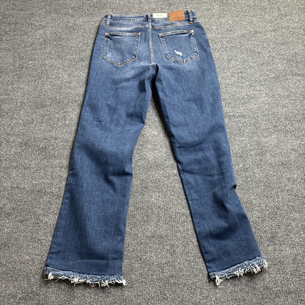 Judy Blue Jeans Women's Size 13 31 Blue Dad Jean Mid Rise Distressed Medium Wash - Picture 6 of 11